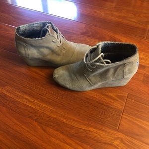 Toms Shoes - Toms suede wedge booties Toms Shoes - Toms suede wedge booties